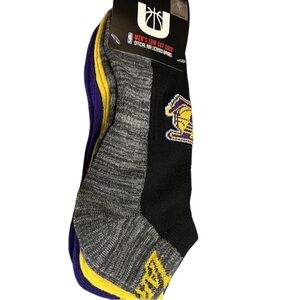 NBA Los Angeles Lakers Men's Crew Socks 3 Pairs Size 6-12- New With Tags!